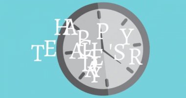 Mutlu öğretmenler günü animasyonu. Mektup ve saat üzerinden mesaj. okul, eğitim ve öğrenim konsepti dijital olarak oluşturulmuş video.