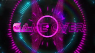 Oyunun animasyonu dijital soyut uzayda sona erdi. bilgisayar, oyunlar ve teknoloji konsepti dijital olarak oluşturuldu.