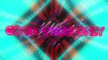 İyi titreşimlerin animasyonu sadece dijital ve soyut alanda. bilgisayar, oyunlar ve teknoloji konsepti dijital olarak oluşturuldu.