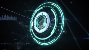 Kapsam taraması ve bağlantı ağının animasyonu. küresel bağlantılar, ağ oluşturma ve dijital arayüz kavramı dijital olarak oluşturulmuş video.