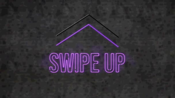 Animation Neon Swipe Text Textured Background Global Social Media Communication — Stock Video