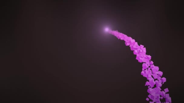 Animación Movimiento Púrpura Rastro Formas Geométricas Sobre Fondo Negro Tecnología — Vídeos de Stock