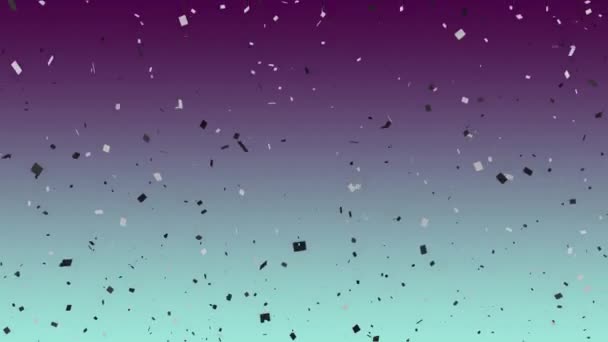 Animatie Van Confetti Die Een Helderblauwe Achtergrond Valt Feest Feestconcept — Stockvideo