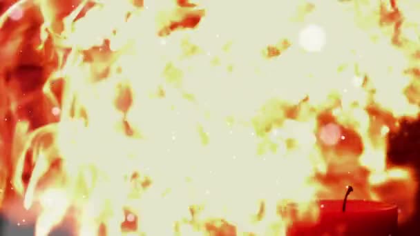 Анимация Белых Точек Падающих Пламя Чёрном Фоне День Рождения Праздник — стоковое видео