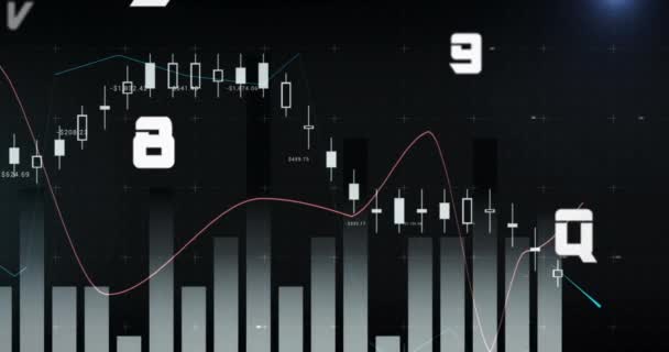 Animación Del Procesamiento Datos Financieros Negocios Globales Finanzas Interfaz Digital — Vídeos de Stock