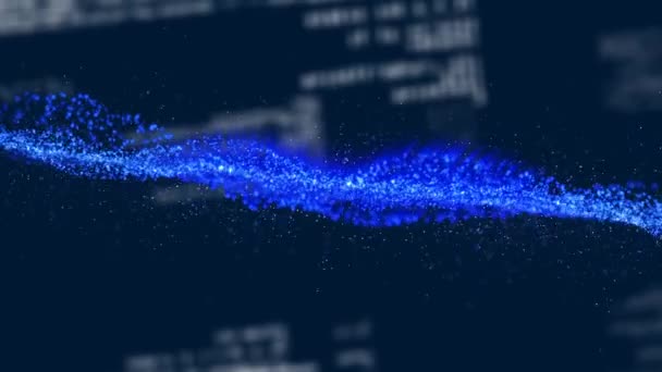 Veri Işleme Üzerinde Mavi Dalganın Animasyonu Bilgisayar Veri Işleme Dijital — Stok video