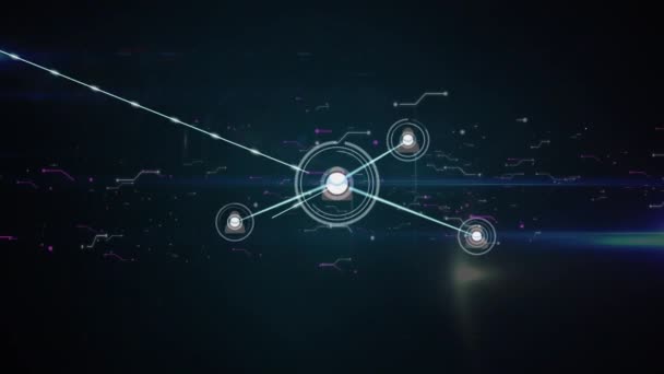 人のアイコンとの接続のネットワークのアニメーション 世界規模の接続 ネットワーキング デジタルインターフェースの概念デジタル生成されたビデオ — ストック動画