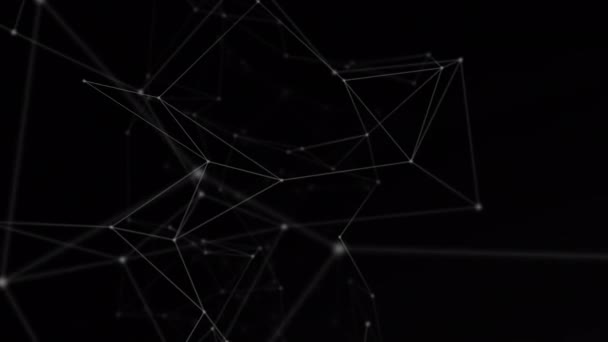 黒の背景に接続のネットワークのアニメーション 世界規模のビジネス デジタルインターフェースの概念デジタル生成されたビデオ — ストック動画