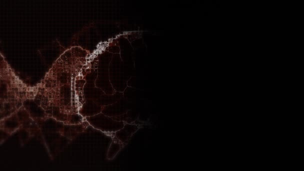 Animacja Ludzkiego Mózgu Nad Skałami Poruszającymi Się Czarnym Tle Globalna — Wideo stockowe