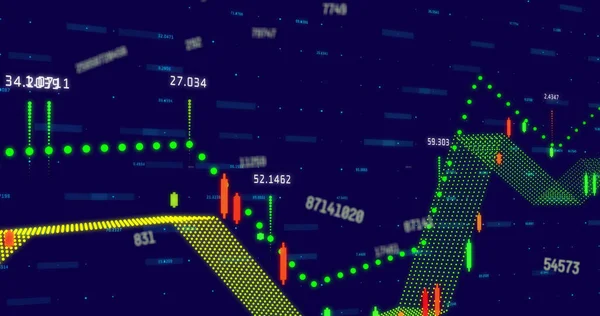 Afbeelding Van Financiële Gegevensverwerking Mondiaal Bedrijfs Financiële Digitale Interface Aansluitingsconcept — Stockfoto