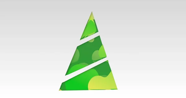 Image Modern Digital Green Christmas Tree Christmas Decorations Grey Background — Stock Photo, Image