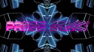 Basın animasyonu dijital kaleydoskop uzayında başladı. bilgisayar, oyunlar ve teknoloji konsepti dijital olarak oluşturuldu.