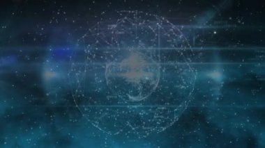 Dünya üzerindeki bağlantı yıldızlarının animasyonu. Noel, gelenek, kutlama ve küresel bağlantılar konsepti dijital olarak oluşturulmuş video.