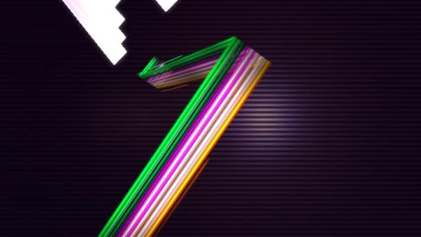 ネオンフラッシュの上に紫色の文字で戦うテキストのアニメーション ビデオゲーム デジタルインターフェイスと通信コンセプトデジタル生成されたビデオ — ストック動画