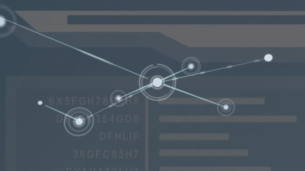 Animação Redes Conexões Processamento Dados Sobre Fundo Preto Conexões Globais — Vídeo de Stock