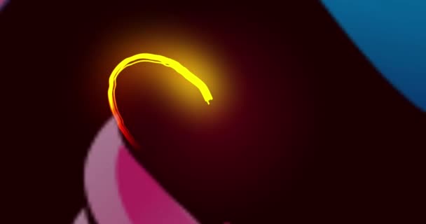 Animation Neon Heart Percent Flowers Black Background Trade Prices Promotions — Stock Video