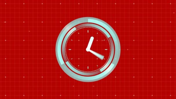 Animación Del Escaneo Del Visor Sobre Fondo Rojo Procesamiento Datos — Vídeos de Stock