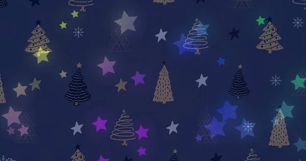 별들의 이미지와 크리스마스 어두운 배경에 있습니다 크리스마스 축하의 디지털로 만들어 — 스톡 사진