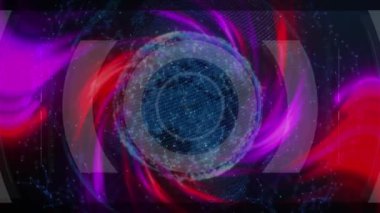 Kapsam taraması ve dünya üzerindeki bağlantı ağının animasyonu. küresel ağlar, veri işleme, bağlantılar ve dijital arayüz konsepti dijital olarak oluşturulmuş video.