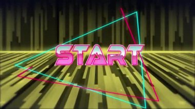 Dijital soyut alanda başlangıç animasyonu. bilgisayar, oyunlar ve teknoloji konsepti dijital olarak oluşturuldu.
