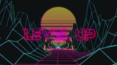 Dijital soyut alanda düzenin canlandırılması. bilgisayar, oyunlar ve teknoloji konsepti dijital olarak oluşturuldu.