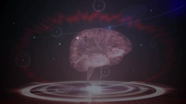 Mavi arka planla insan beyni arasındaki bağlantı ağının dijital animasyonu. tıbbi araştırma ve bilim teknolojisi kavramı