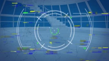 Arka planda hedef alma animasyonu. iş, dijital arayüz ve teknoloji konsepti dijital olarak oluşturulmuş video.