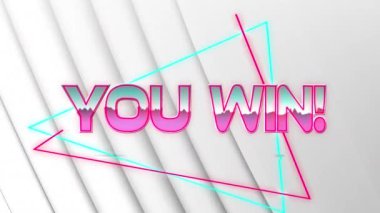 Animasyonunuz beyaz arka plandaki ışık izlerini geçerek metni kazanıyor. Video oyunu, eğlence ve dijital arayüz kavramı dijital olarak oluşturuldu.