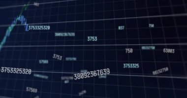 Finansal veri işleme animasyonu. küresel iş, finans, dijital arayüz ve bağlantılar konsepti dijital olarak oluşturulmuş video.