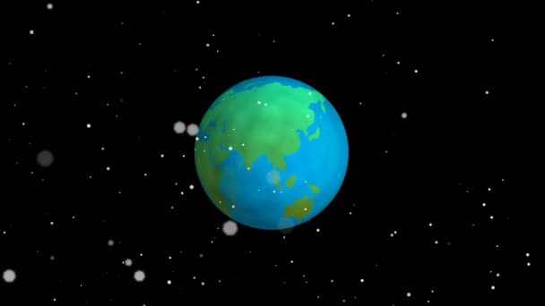 3D地球在黑色背景上旋转的动画 全球工程 连接和数字接口概念数字生成视频 — 图库视频影像