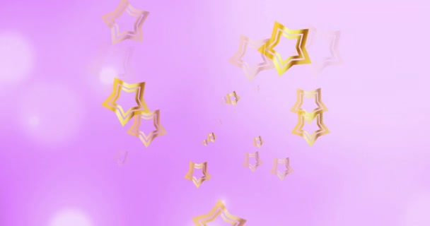 Animación Inicio Dorado Flotante Sobre Fondo Rosa Concepto Victoria Festividad — Vídeos de Stock