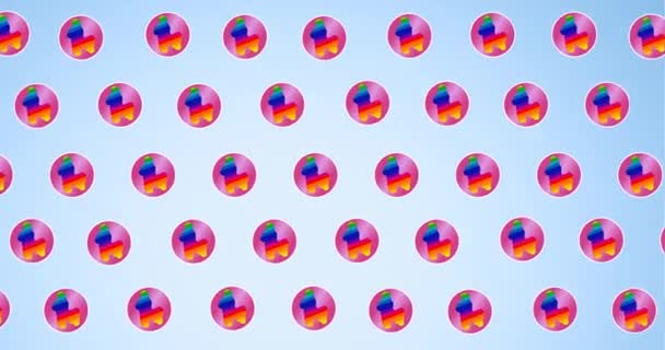 蓝色背景上的多彩虹斑斑的动画 音乐及娱乐概念数码视讯 — 图库视频影像