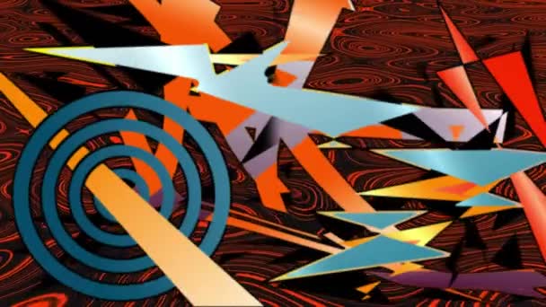 Animation Diverse Colorful Abstract Shapes Digital Space Colour Movement Concept — Stock Video