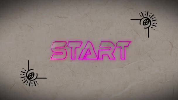 Animation Start Lines Black Background Colorful Rollers Computers Games Technology — Stock Video