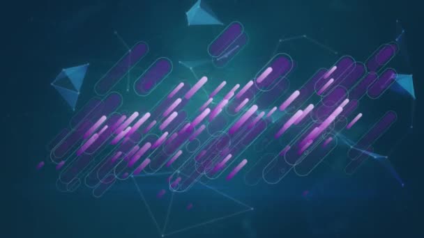 Animacja Fioletowych Linii Przez Sieć Połączeń Globu Globalne Połączenia Technologie — Wideo stockowe