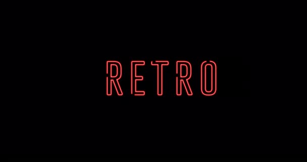 Siyah Arkaplan Üzerinde Retro Müzik Metninin Animasyonu Parti Müzik Eğlence — Stok video