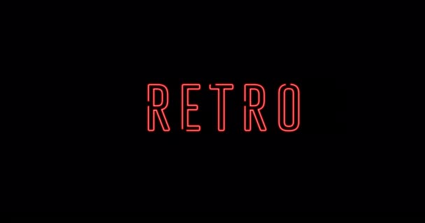 Animace Retro Textu Černém Pozadí Party Hudba Zábava Koncept Digitálně — Stock video