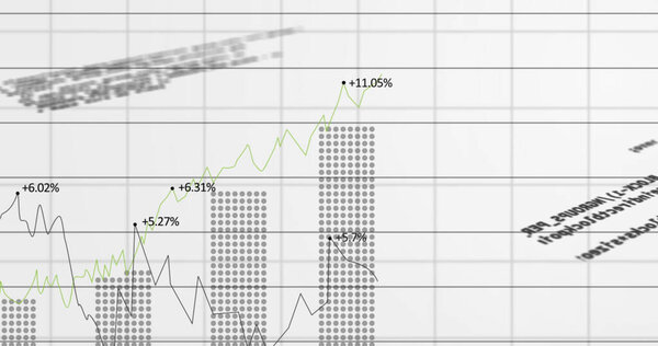 Image of financial data processing. global business, finances, digital interface and connections concept digitally generated image.