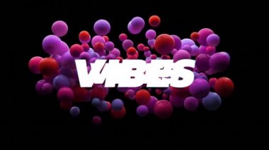 Siyah arkaplanda pembe 3 boyutlu şekiller üzerine iyi titreşimlerin animasyonu. Sosyal medya mesajlaşması ve küresel iletişim teknolojisi konsepti dijital olarak oluşturulmuş video.