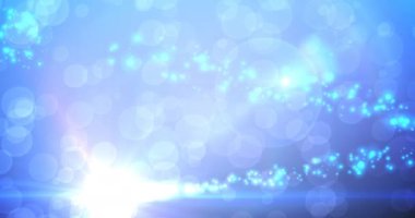 Mavi arka planda ışık lekelerinin canlandırılması. parti, müzik ve eğlence konsepti dijital olarak oluşturulmuş video.