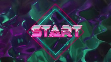 Dijital soyut alanda başlangıç animasyonu. bilgisayar, oyunlar ve teknoloji konsepti dijital olarak oluşturuldu.