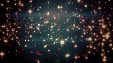 Bağlantı ağı üzerinden parlayan noktaların animasyonu. Noel, gelenek, kutlama ve küresel bağlantılar konsepti dijital olarak oluşturulmuş video.