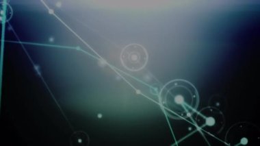 Mavi arkaplan ile bağlantı ağının dijital animasyonu. küresel ağ oluşturma ve bağlantı teknolojisi kavramı