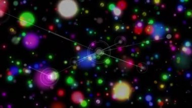 Bağlantı ağı üzerinden parlayan noktaların animasyonu. Noel, gelenek, kutlama ve küresel bağlantılar konsepti dijital olarak oluşturulmuş video.