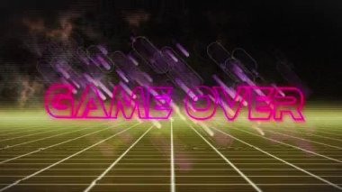 Oyunun animasyonu dijital soyut uzayda sona erdi. bilgisayar, oyunlar ve teknoloji konsepti dijital olarak oluşturuldu.