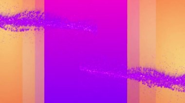 Geometrik pembe ve turuncu arka planda hareket eden pembe dalganın animasyonu. dijital arayüz teknolojisi ve arkaplan konsepti dijital olarak oluşturulmuş video.