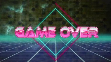 Oyunun animasyonu dijital soyut uzayda sona erdi. bilgisayar, oyunlar ve teknoloji konsepti dijital olarak oluşturuldu.