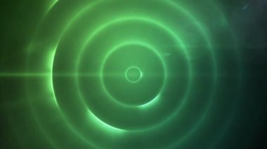 Parlayan dairelerin ve renkli uzayda hareket eden ışığın animasyonu. renk, hareket ve dijital arayüz kavramı dijital olarak oluşturulmuş video.
