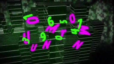 Finansal veri işleme animasyonu. küresel iş, finans, dijital arayüz ve bağlantılar konsepti dijital olarak oluşturulmuş video.