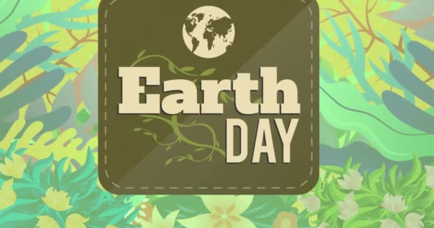 Animacja Dnia Ziemi Nad Tłem Dżungli Środowisko Zrównoważony Rozwój Ekologia — Wideo stockowe